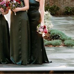 Kaia Amsale bridesmaids dress in satin Hunter Green size 8